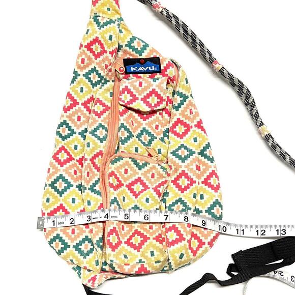 KAVU Crossbody Rope Sling Bag Backpack Tribal Aztec Southwestern Hiking Camping - Picture 12 of 15